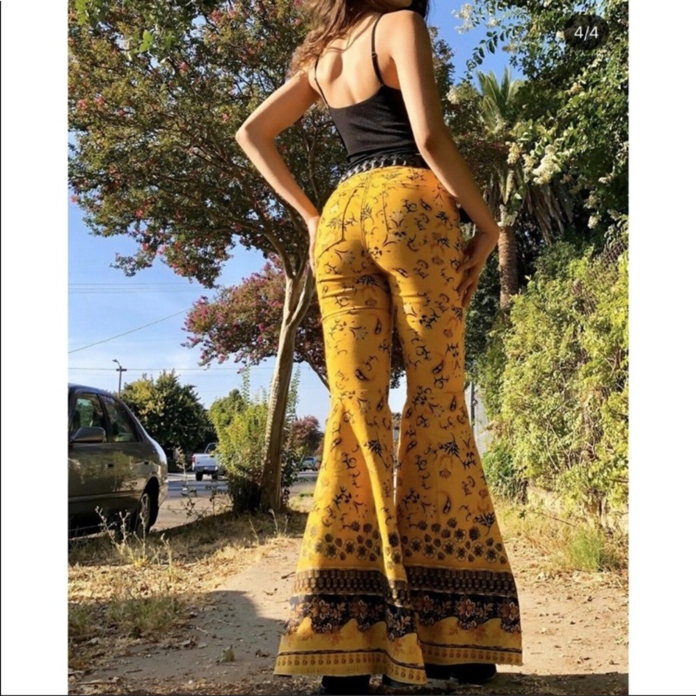 Free People Just Float in Flare Jeans Yellow 26 25 - Picture 7 of 16